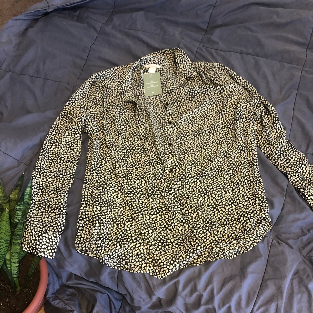 Floral button-down blouse